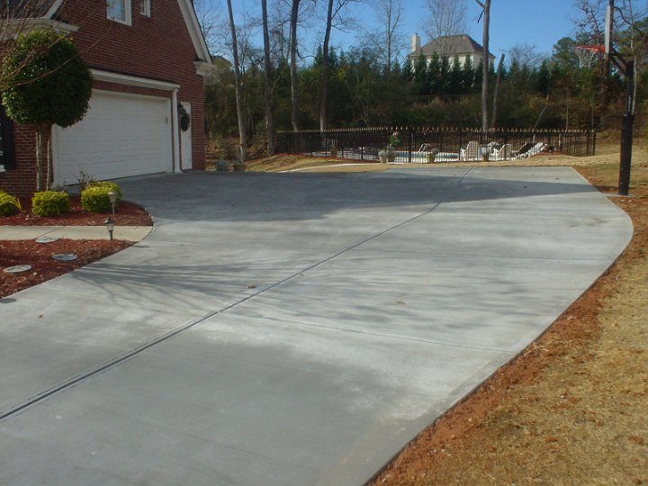 Finished concrete driveway and flatwork in Woodstock, GA