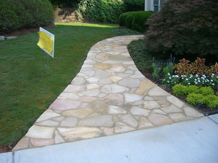 Finished concrete driveway and flatwork in Woodstock, GA
